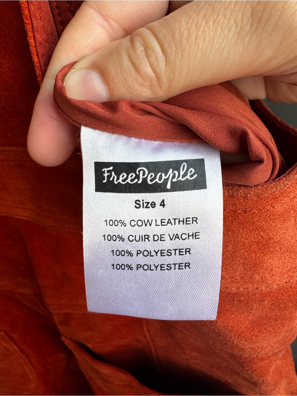 Free People burnt orange suede apron dress - Picture 4 of 7